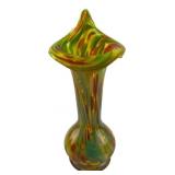 Swirled Art Glass Jack-in-the-Pulpit Vase