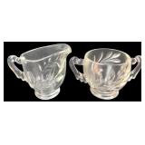 Pressed Glass Creamer and Sugar Bowl Set