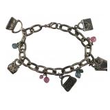 Silver-Tone Handbag Charm Bracelet