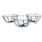 Set of 3 Green Wire Hanging Planter Baskets 12 in