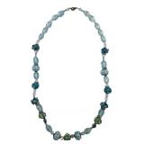 Artisan Lampwork Glass Polka Dot Bead Necklace