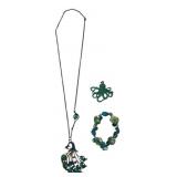 Peacock Necklace & Costume Jewelry Lot