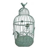 Decorative Teal Painted Metal Birdcage