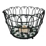 Wire and Ceramic Tile Floral Basket