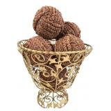 Gold Tone Wire Centerpiece Basket & Woven Orbs