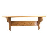 Oak Wall Shelf with Pegs