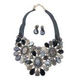 Chunky Resin Bib Statement Necklace & Earring Set