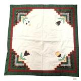 Quilted Tulip Applique Table Topper 35.5x35.5 in