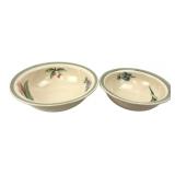 Pfaltzgraff Ceramic Bowls Floral Motif 8-9 in