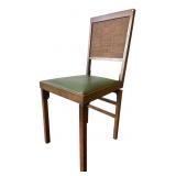 Mid-Century Cane Back Wood Folding Chair