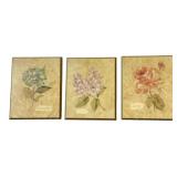 Cheri Blum Set of 3 Floral Art Plaques 10x8