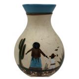 VTG Signed Jalisco Mexico Sandstone Vase