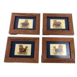 Set of 4 Boyds Collection Framed Bear Prints