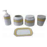 M Marked Ceramic Bathroom Accessory Set