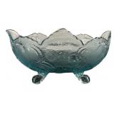 Jeannette Light Blue Pressed Glass Footed Bowl