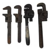 Trimo & Assorted Vintage Pipe Wrenches 9-10.5"