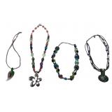 Assorted Beaded & Pendant Fashion Necklaces (4)