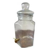 Clear Glass Beverage Dispenser 15" H