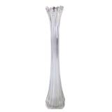 VTG Clear Swung Glass Ribbed Vase