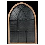 Arched Wood & Metal Decorative Window Pane