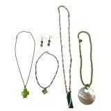 Assorted Green Tone Costume Jewelry Lot