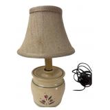 Floral Stoneware Crock Accent Lamp 10.5"