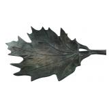 Cast Bronze Verdigris Leaf Dish 19 in L