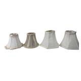 Four Assorted Fabric Clip-On Lampshades