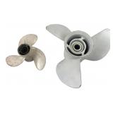 Two Aluminum 3-Blade Boat Propellers