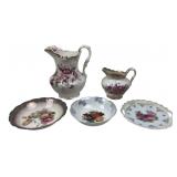 Mixed Lot Floral Ceramic Pitchers & Plates