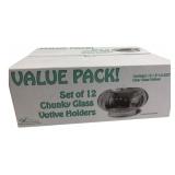 Hosley Set of 12 Chunky Glass Votive Holders