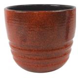 Red Orange Glazed Ceramic Planter