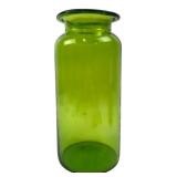 Tall Green Glass Cylinder Vase