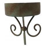 Verdigris Metal Pillar Candle Holder