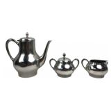 Metawa Holland Real Pewter 3-Piece Tea Set