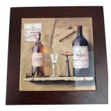 P. de Villeneuve Framed Ceramic Wine Tile