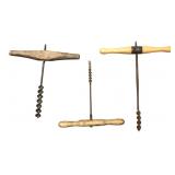 V.D.I. Antique T-Handle Wood Augers, Trio
