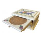 Fruit Motif Wooden Coaster Set with Storage Box