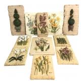 Blum Set of 11 Botanical Relief Wall Plaques