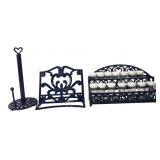 3-Pc Dark Blue Heart Motif Kitchen Set