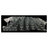 40-Pc Etched Floral Clear Glass Stemware Set
