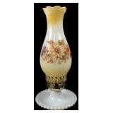 Milk Glass Floral Table Lamp