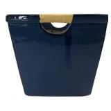Blue Glazed Ceramic Square Planter 11x11