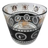 MCM Style Coin Motif Glass Ice Bucket