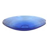 Cobalt Blue Ribbed Glass Centerpiece Bowl 11"