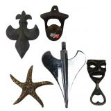 Assorted Metal Decor & Bottle Openers Lot of 5