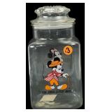 Walt Disney World Mickey Minnie Glass Candy Jar