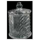 Clear Pressed Glass Lidded Jar 5.5 Dia