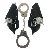 JA-RU Toy Revolvers Holsters & Handcuffs Set