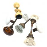 Assorted Glass & Ceramic Doorknobs Lot of 6